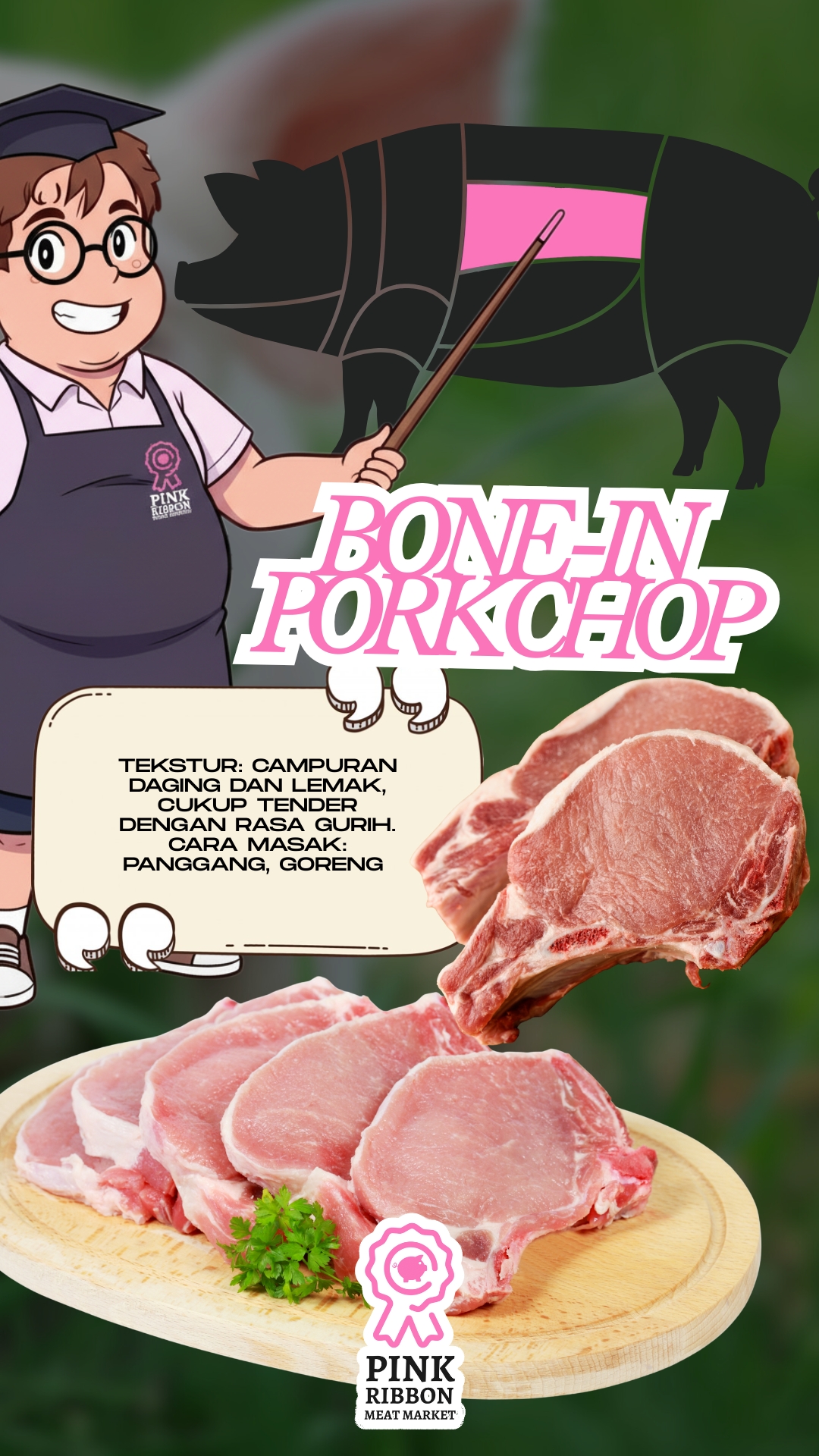 Bone in Pork Chop - LOKAL PREMIUM (400 GR) 200GR X 2 (STEAK CUT) - Image 3