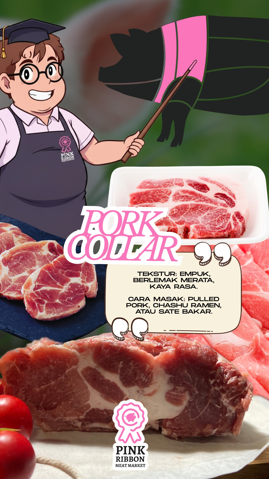 Kapsim Kembang (Pork Neck / Collar) - Import 500G - Image 3