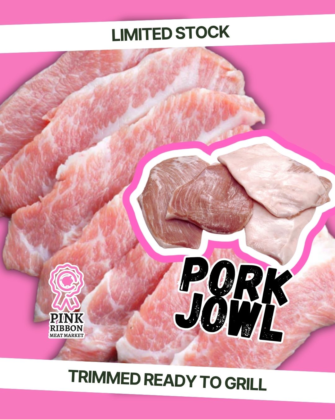 Pipi (Pork Jowl/ HANJEONGSAL) TRIMMED READY TO GRILL 1KG