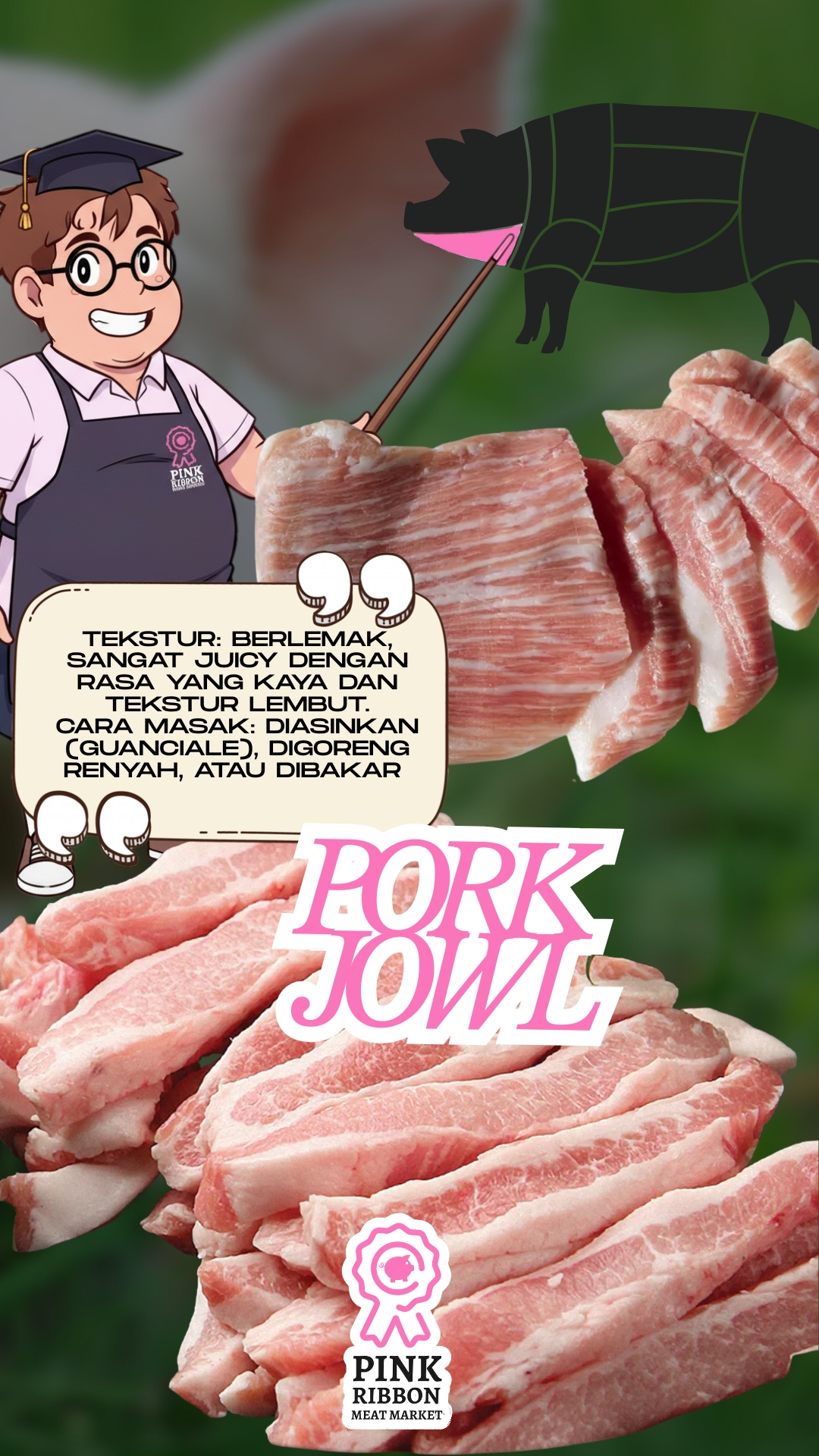 Pipi (Pork Jowl/ HANJEONGSAL) TRIMMED READY TO GRILL 1KG - Image 3